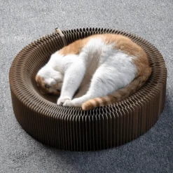 TailTrend Haustierzubehör|Haustierbetten-Akkordeon-Katzenkratzbett – Verspieltes Möbel für Katzen