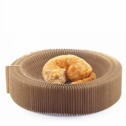 TailTrend Haustierzubehör|Haustierbetten-Akkordeon-Katzenkratzbett – Verspieltes Möbel für Katzen