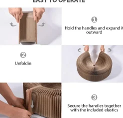 TailTrend Haustierzubehör|Haustierbetten-Akkordeon-Katzenkratzbett – Verspieltes Möbel für Katzen