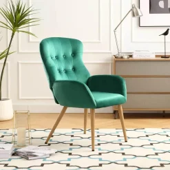 Comfort u0026 Style Möbel-Akzentstuhl aus Samt – Moderne, elegante Wohnzimmermöbel