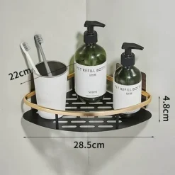 Tom Küche & Esszimmer-Aluminium-Badezimmer-Eckregal mit Handtuchhalter – platzsparende Aufbewahrungslösung