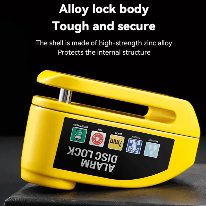 Decor Fahrräder & Verkehr-Aluminium-Scheibenbremsenschloss - Diebstahlsicherung mit Alarm