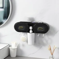 The Blissful Bath Badezimmer-An der Wand montiertes, wasserdichtes Badezimmer-Aufbewahrungsregal – eine organisierte Regallösung