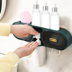 The Blissful Bath Badezimmer-An der Wand montiertes, wasserdichtes Badezimmer-Aufbewahrungsregal – eine organisierte Regallösung