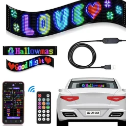 Wild u0026 Free Gear Autozubehör|Automobilindustrie-Anpassbares LED-Bluetooth-Autoschild - Fun Ride Display