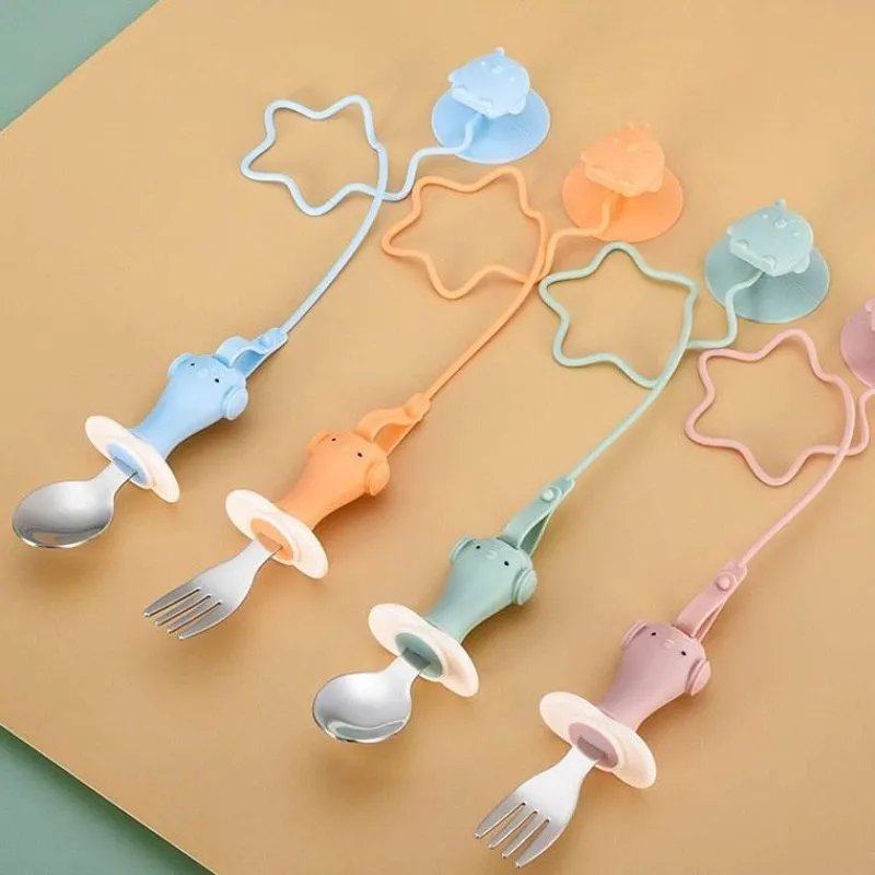 Kinder The Decor Haven Kinderwagen & Zubehör-Anti-Drop-Babylöffel- und Gabel-Set – langlebiges Baby-Essgeschirr