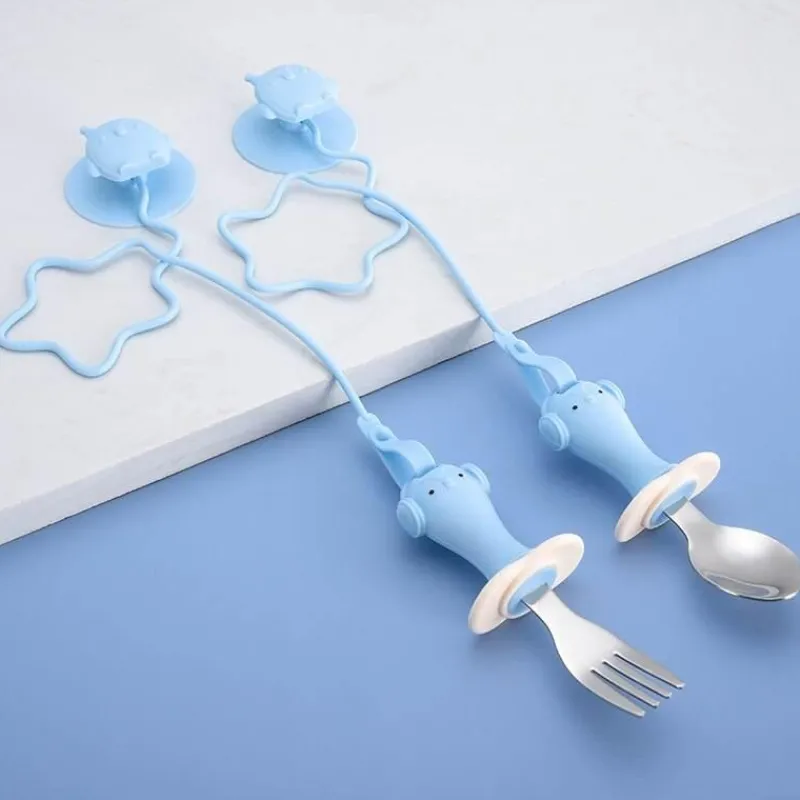 Kinder The Decor Haven Kinderwagen & Zubehör-Anti-Drop-Babylöffel- und Gabel-Set – langlebiges Baby-Essgeschirr