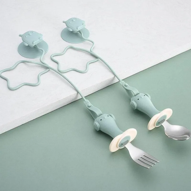 Kinder The Decor Haven Kinderwagen & Zubehör-Anti-Drop-Babylöffel- und Gabel-Set – langlebiges Baby-Essgeschirr