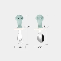 Kinder The Decor Haven Kinderwagen & Zubehör-Anti-Drop-Babylöffel- und Gabel-Set – langlebiges Baby-Essgeschirr