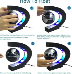 The Gilded Nest Beleuchtung-Antigravity Floating Globe LED Lampe - Einzigartiges Wohndekor