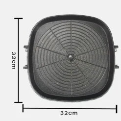 Elegance at the Table Küche & Esszimmer-Antihaftbeschichtete koreanische BBQ-Grillpfanne – doppellagig, für drinnen und draußen