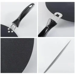 The Culinary Kit Küche & Esszimmer-Antihaftbeschichtete schwarze Pfannkuchenpfanne aus Eisen – langlebiges rundes Kochgeschirr