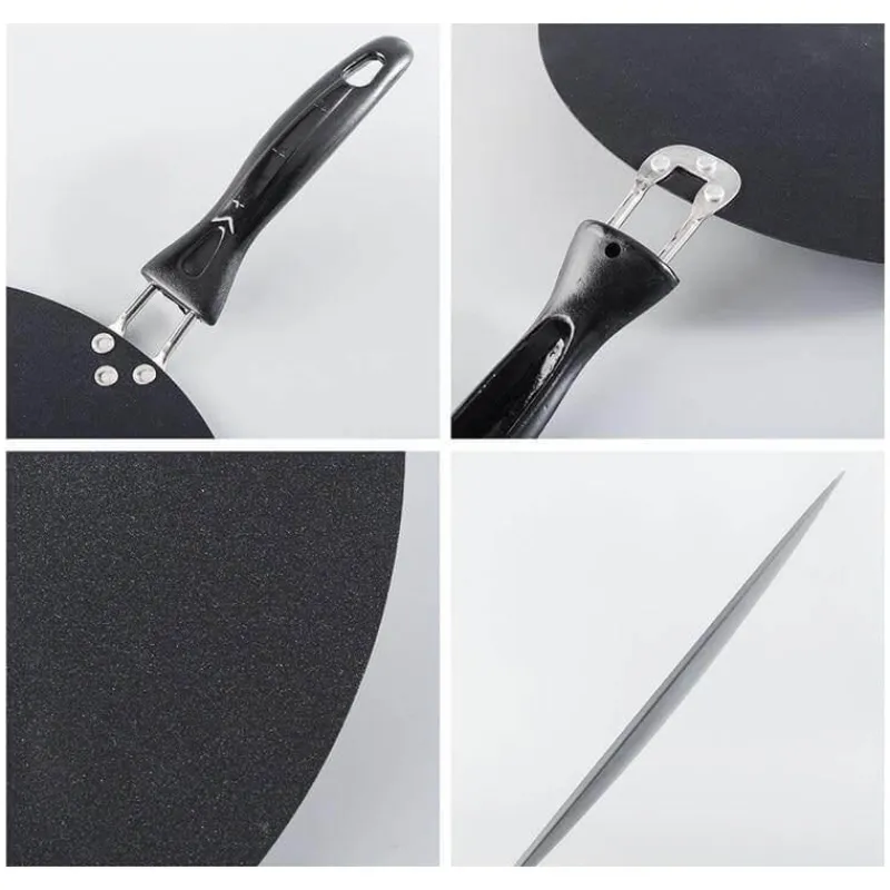 The Culinary Kit Küche & Esszimmer-Antihaftbeschichtete schwarze Pfannkuchenpfanne aus Eisen – langlebiges rundes Kochgeschirr