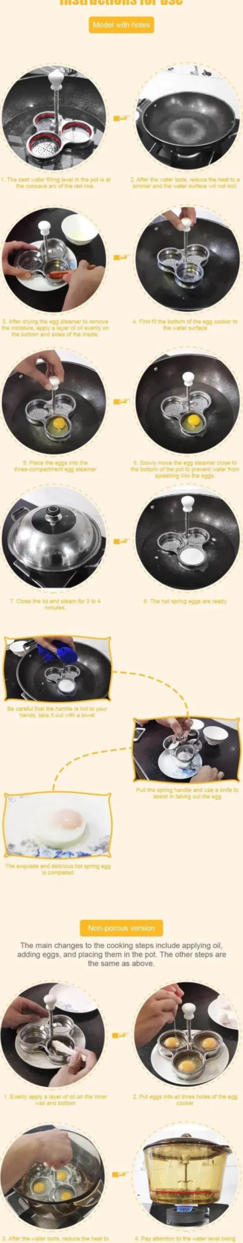 Tom Küche & Esszimmer-Antihaftbeschichteter Eierkocher aus Edelstahl. Müheloses Pochieren von Eiern