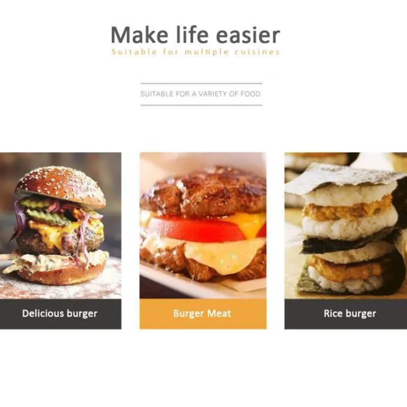 The Culinary Kit Küche & Esszimmer-Antihaftbeschichtetes Hamburger-Presswerkzeug – Easy Meat Burger Maker