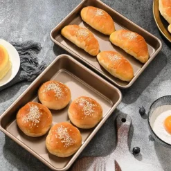 Tom Küche & Esszimmer-Antihaftbeschichtetes Kuchenbackblech aus Karbonstahl, langlebiges Backgeschirr für perfekte Brotformen