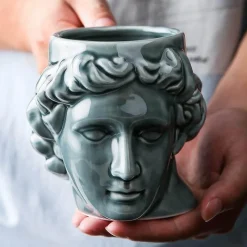 The Decor Haven Küche & Esszimmer-Antike griechische Kopftasse - Keramik Kaffeetasse
