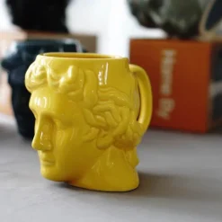 The Decor Haven Küche & Esszimmer-Antike griechische Kopftasse - Keramik Kaffeetasse