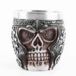 Cup Couture Küche & Esszimmer-Antiker Totenkopf Edelstahlbecher - Gothic Trinkgeschirr