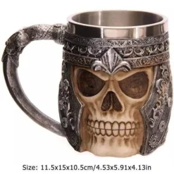 Cup Couture Küche & Esszimmer-Antiker Totenkopf Edelstahlbecher - Gothic Trinkgeschirr