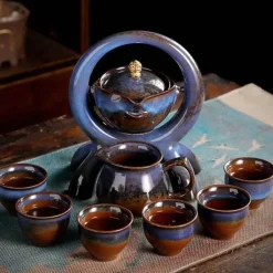 The Cozy Mug Küche & Esszimmer-Antikes chinesisches Teekannenset aus Porzellan – einzigartiges Vintage-Design