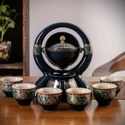 The Cozy Mug Küche & Esszimmer-Antikes chinesisches Teekannenset aus Porzellan – einzigartiges Vintage-Design