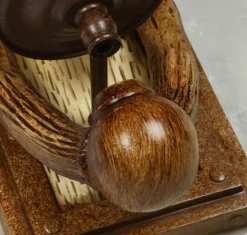 Willow u0026 Whim Beleuchtung-Antique Wooden Antler Wall Light - Rustic Home Decor