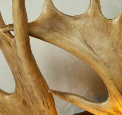 Willow u0026 Whim Beleuchtung-Antique Wooden Antler Wall Light - Rustic Home Decor