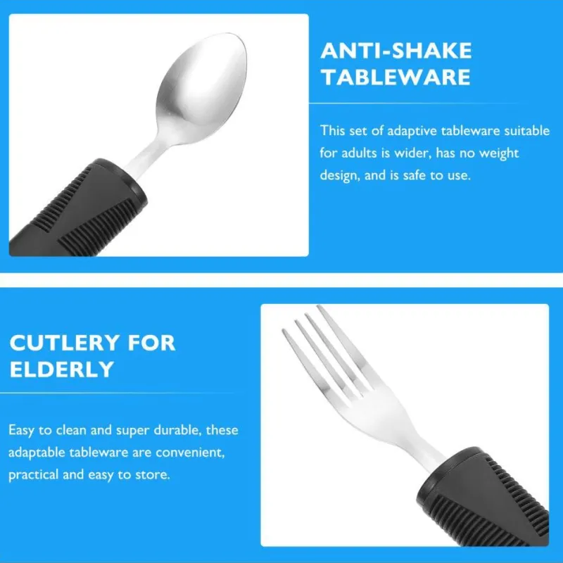 The Culinary Kit Küche & Esszimmer-Anti-Shake-Geschirrset für Senioren – Easy Grip Dining Essentials