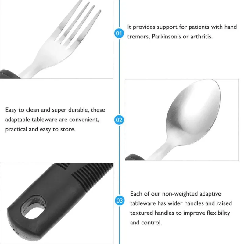 The Culinary Kit Küche & Esszimmer-Anti-Shake-Geschirrset für Senioren – Easy Grip Dining Essentials