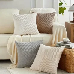 The Finishing Touch Wohndeko-Arlo Kissenbezug – gemütlicher, gerippter, dekorativer Kissenbezug