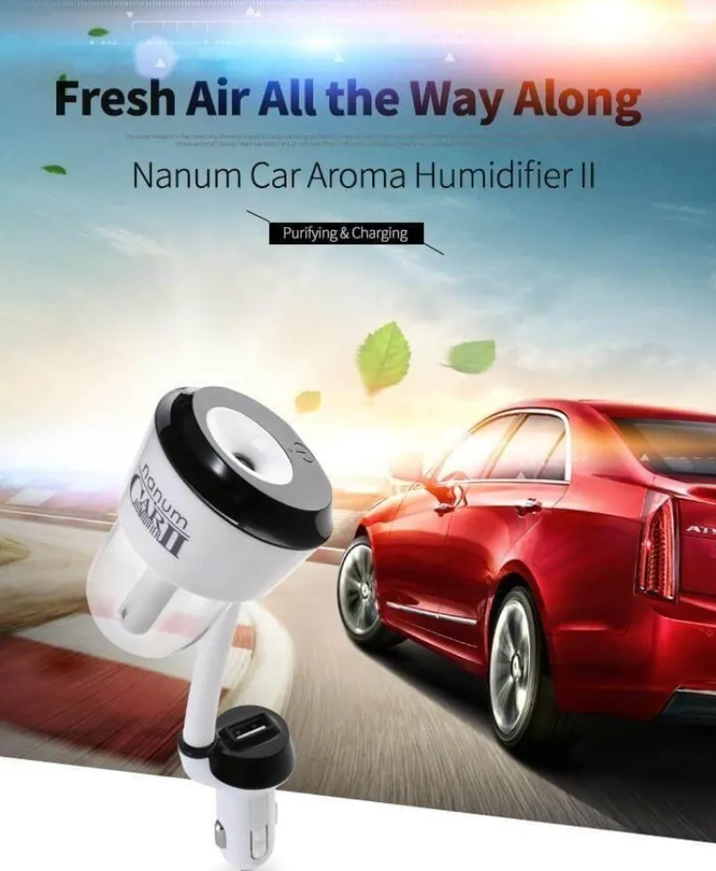 The Relaxation Nook Autozubehör|Automobilindustrie-Aromatherapie-Diffusor fürs Auto – Luftbefeuchter mit ätherischen Ölen