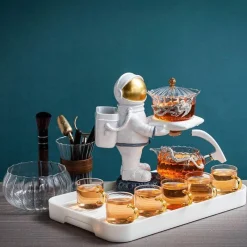 Brew Bliss Küche & Esszimmer-Astronaut Aroma Automatische Teekanne – Teekanne mit Sieb für Weltraumliebhaber