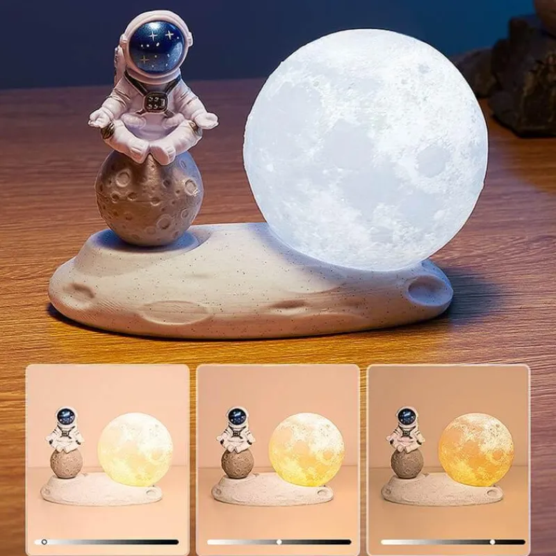 Bright Accents Beleuchtung-Astronaut Mond Nachtlicht - Weltraum Dekor Lampe