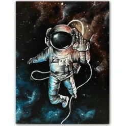 Willow u0026 Whim Wohndeko-Astronauten-Leinwandbild – Wanddekoration mit Weltraummotiv