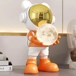 The Light Loft Beleuchtung-Astronauten-Mond-Tischlampe – Nachtlicht mit Weltraummotiv