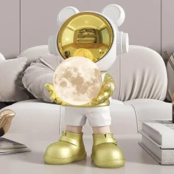 The Light Loft Beleuchtung-Astronauten-Mond-Tischlampe – Nachtlicht mit Weltraummotiv