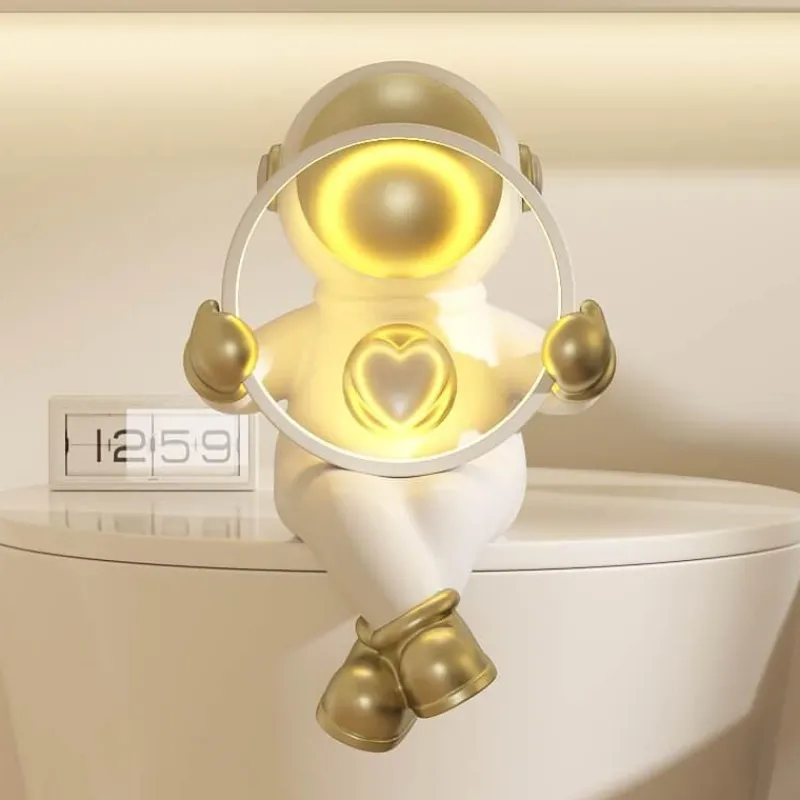 Bright Accents Beleuchtung-Astronauten-Silhouette-Lampe – Einzigartiges Tischlicht-Dekor aus Kunstharz