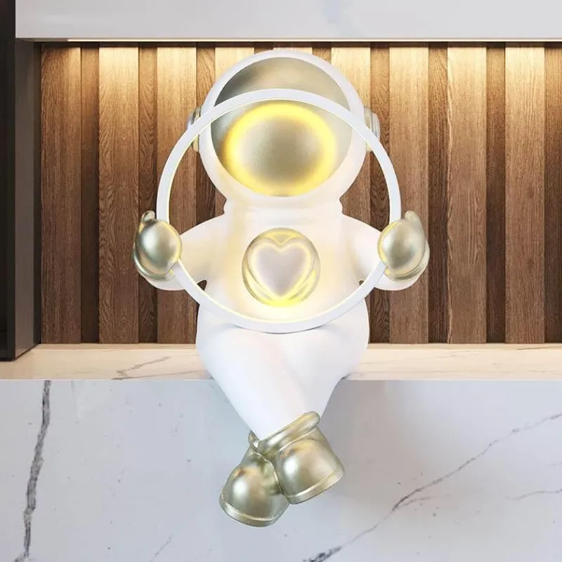 Bright Accents Beleuchtung-Astronauten-Silhouette-Lampe – Einzigartiges Tischlicht-Dekor aus Kunstharz