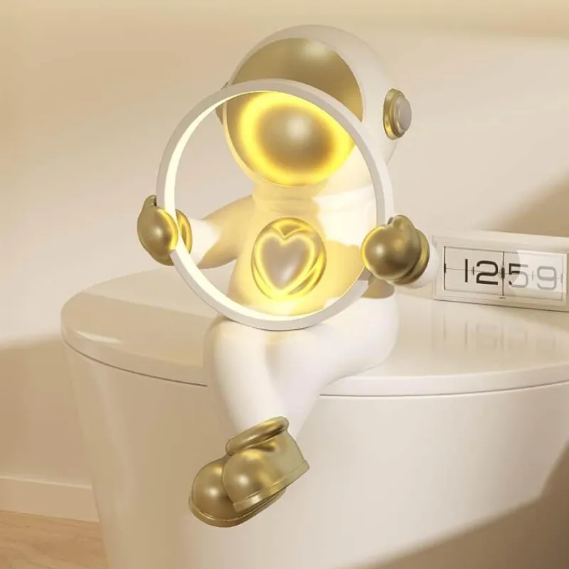 Bright Accents Beleuchtung-Astronauten-Silhouette-Lampe – Einzigartiges Tischlicht-Dekor aus Kunstharz