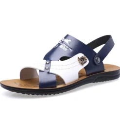 Herren Wilderness Haven Herrenschuhe|Camping Im Freien-Atmungsaktive Strandpantoffeln aus Leder – modische Sommerschuhe für Herren