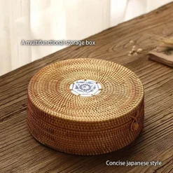 Feast u0026 Flair Küche & Esszimmer-Aufbewahrungsbox aus Rattan – dekorativer Küchen-Organizerkorb mit Deckel