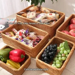 Feast u0026 Flair Küche & Esszimmer-Aufbewahrungsbox aus Rattan – Vielseitiger Korb-Organizer für Zuhause und den Kleiderschrank