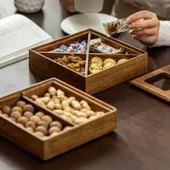 Space Savvy Küche & Esszimmer-Aufbewahrungsbox aus Walnussholz – Eleganter Organizer aus Holz