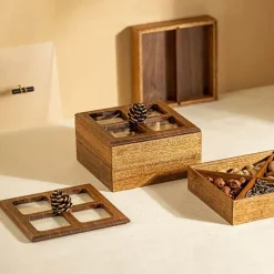 Space Savvy Küche & Esszimmer-Aufbewahrungsbox aus Walnussholz – Eleganter Organizer aus Holz
