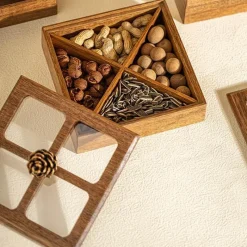 Space Savvy Küche & Esszimmer-Aufbewahrungsbox aus Walnussholz – Eleganter Organizer aus Holz