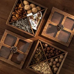 Space Savvy Küche & Esszimmer-Aufbewahrungsbox aus Walnussholz – Eleganter Organizer aus Holz