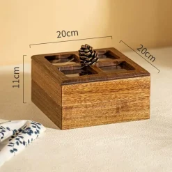 Space Savvy Küche & Esszimmer-Aufbewahrungsbox aus Walnussholz – Eleganter Organizer aus Holz