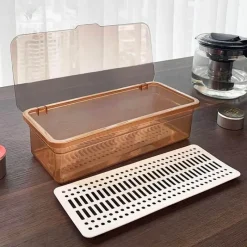 Tom Küche & Esszimmer-Aufbewahrungsbox für Teeservice – Organizer-Etui mit Deckel und Löffel