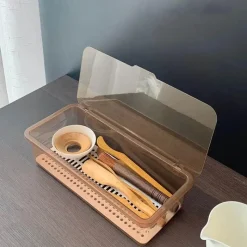 Tom Küche & Esszimmer-Aufbewahrungsbox für Teeservice – Organizer-Etui mit Deckel und Löffel